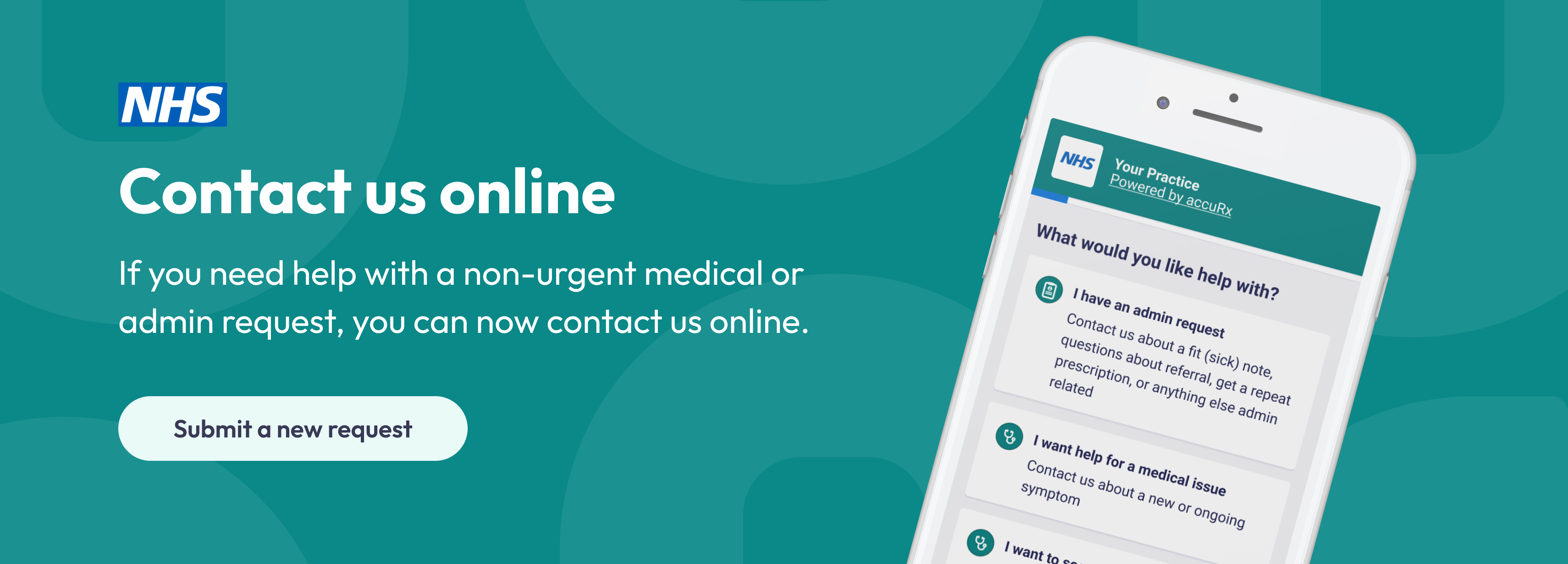 Contact us online for help with a non-urgent medical or admin request